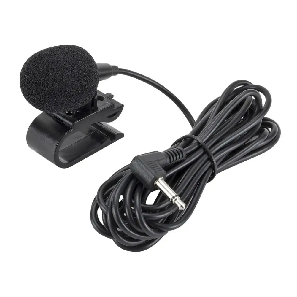 3.5mm External Microphone Mini Car Audio Wired Microphone W/ U Shaped Fixing Clip For Auto DVD Radio Mic Player 3M Long