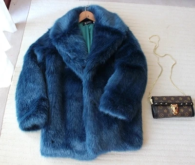 Top brand High-end New Style Fashion Women Faux Fur Coat 18S51  high quality