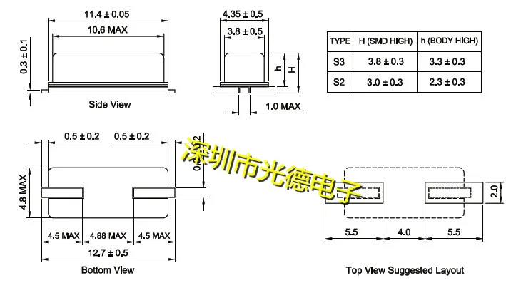 100PCS/ HC-49S/SMD 32.000MHZ 32MHZ passive SMD crystal oscillator crystal resonator brand new genuine