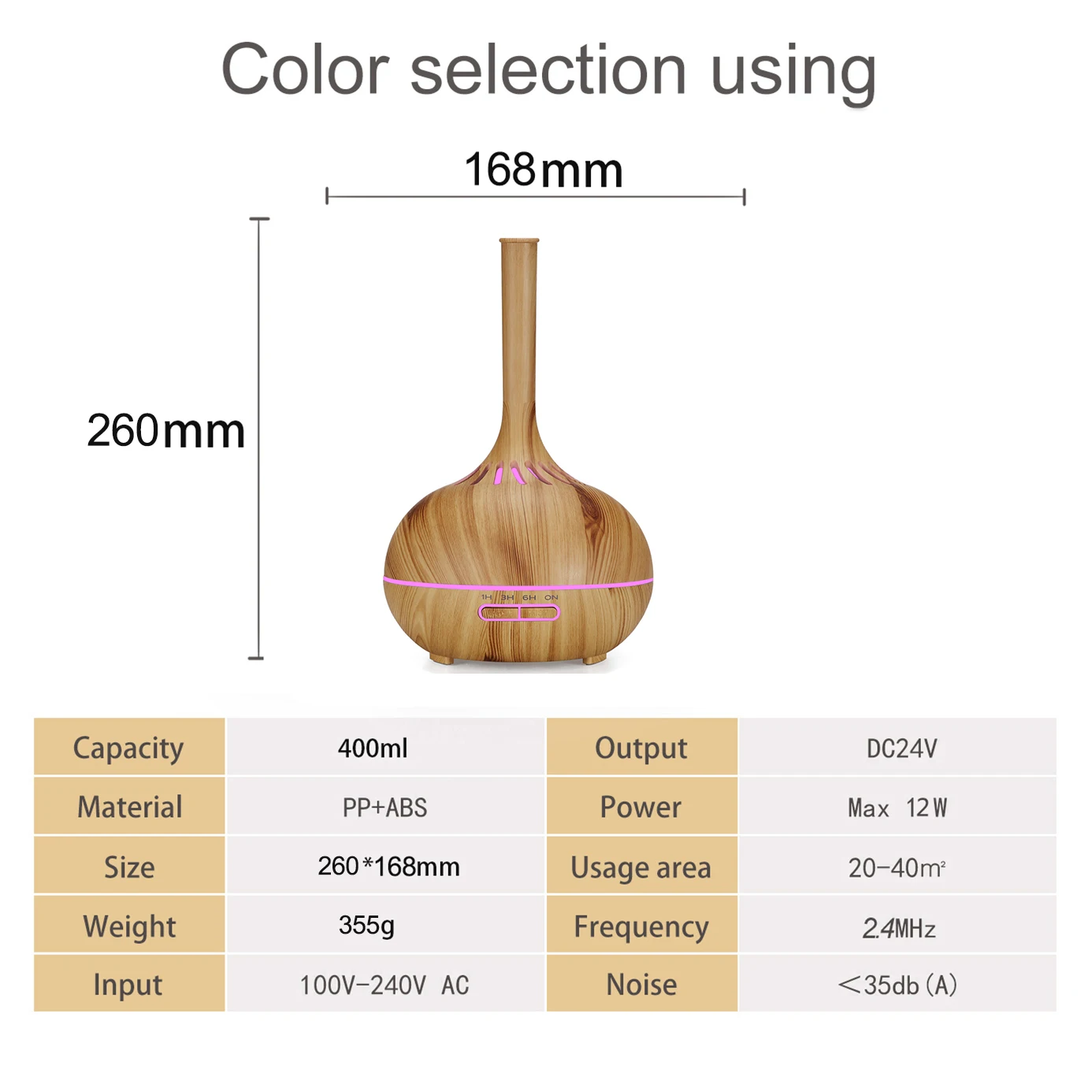 400 مللي المرطب الكهربائية رائحة موزع الهواء الخشب الحبوب بالموجات فوق الصوتية الهواء المرطب زيت طبيعي الروائح ضباب صانع المنزل