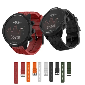 Yumuşak silikon Watchband SUUNTO 9 Baro kayışı 24mm genişlik değiştirme silikon bileklik SUUNTO Spartan/9 Baro bakır kayış
