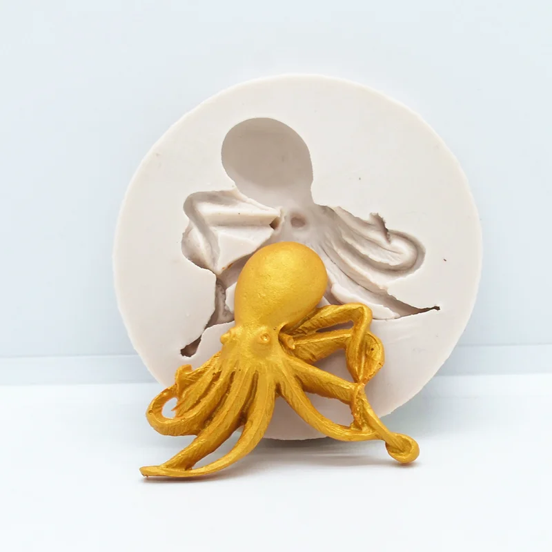 Small Octopus Silicone Resin Molds Kitchen Baking Tools Cake Chocolate Lace Decoration DIY Pastry Dessert Fondant Moulds