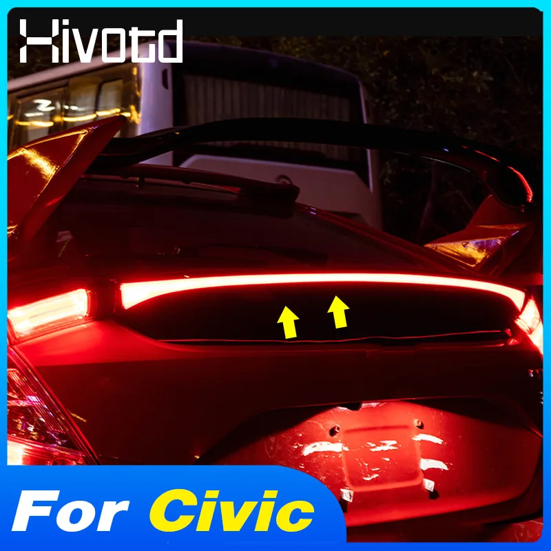 Hivotd Hatchback Rear Trunk Area Lights Illumination Auto Protection Parts Exterior Car Accessories For Honda Civic 10th 2021