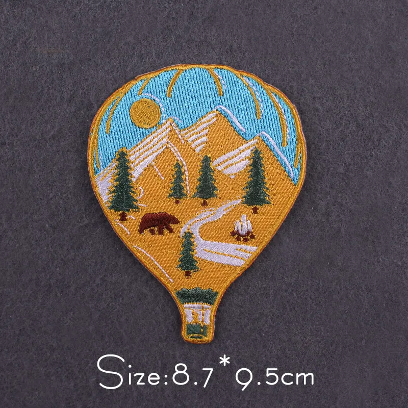 DIY Wilderness Patches Embroidery Patch For Clothing Iron on Patches on Clothes Whale Landscape Mountain Patch Badge for Clothes