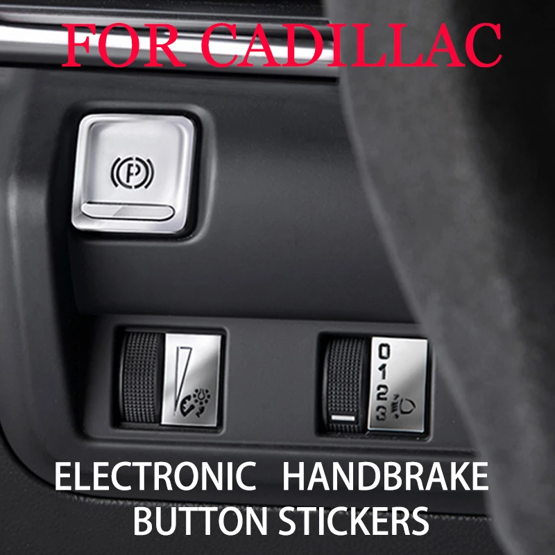 Car Electronic Handbrake Button Sticker For Cadillac XT4 XT5 XT6 CT4 CT5 CT6 Park Brake Button Protect Cover Interior Decoration