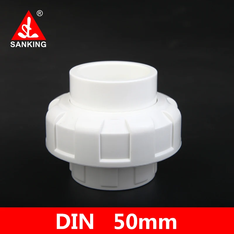 Sanking  UPVC  50mm Union  Connector PVC  Aquarium Tank Tube Adapter Garden Water Connectors Irrigation Water Supply Pipe Joints