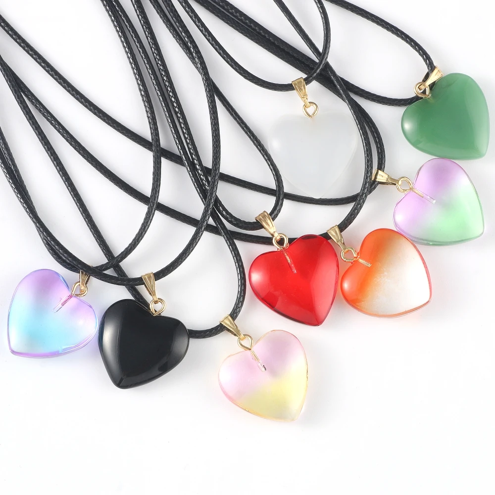 10 قطعة/الوحدة 20*20 مللي متر الحب القلب Lampwork قلادة قلادة التشيكية الزجاج Charms المعلقات لصنع المجوهرات سوار ذاتي الصنع اكسسوارات #1