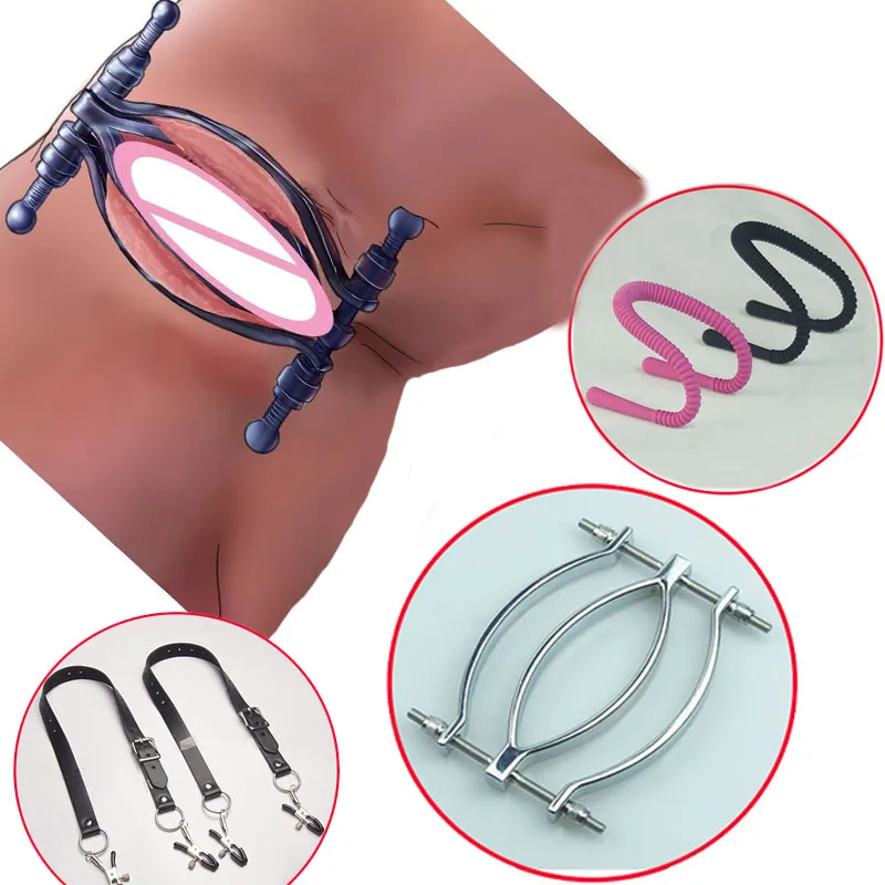 BDSM Spread Clitoral Clip Labia Spreader/Pussy Nipple Clamps /Opens Up Vagina,SM Sex Toys For Couples,Female Bondage Device