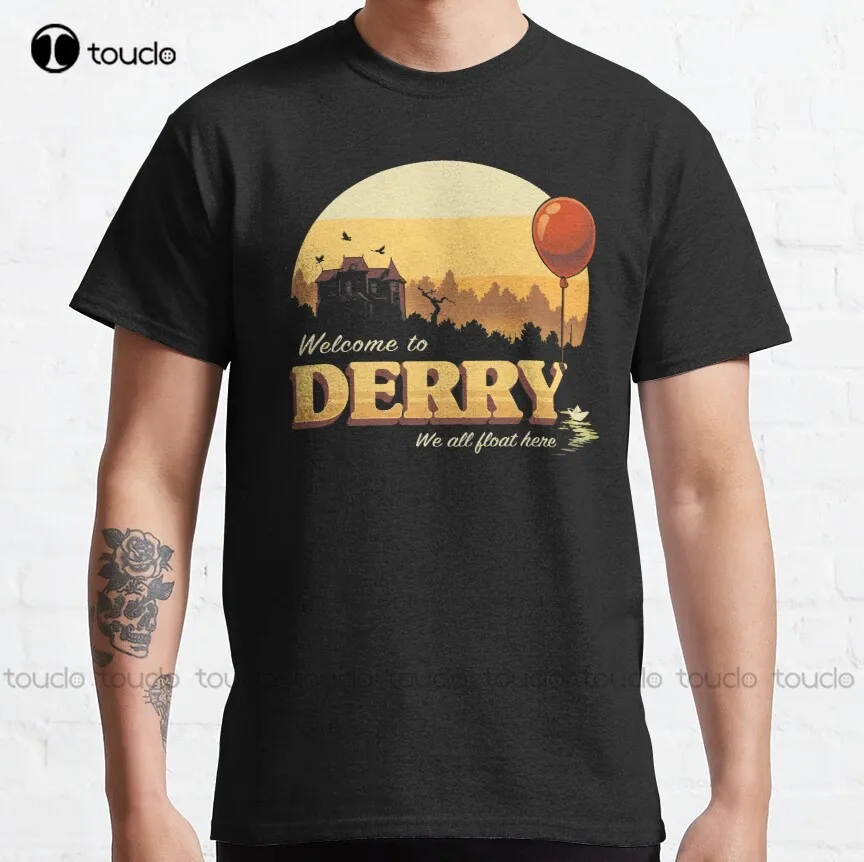 Welcome To Derry - It Terror Movie Book - Horror Killer Clown Classic T-Shirt Custom Aldult Teen Unisex Fashion Funny New Xs-5Xl