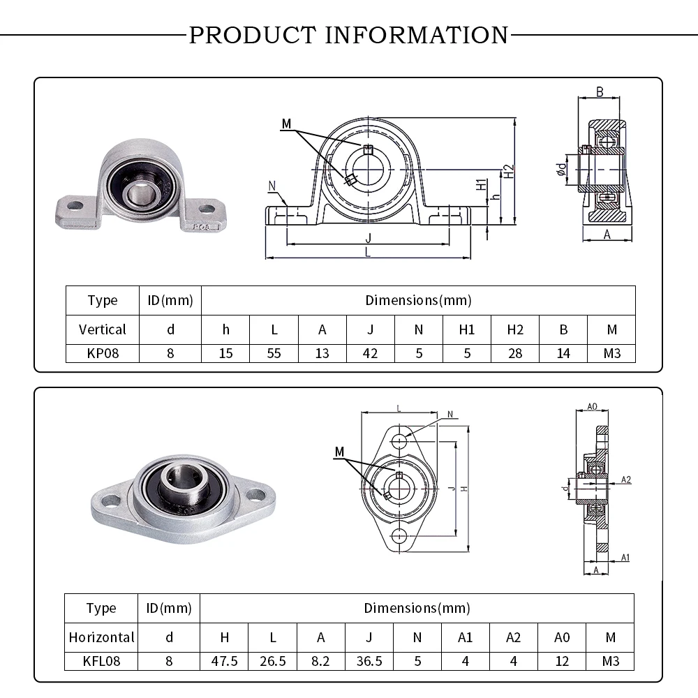 KINGROON T8 Lead Screw Nut Mount Lead 8MM OD 8MM Pitch 2MM T8 Nut Conversion Seat 3D Printer Part T8 Nuts Bracket Aluminum Block