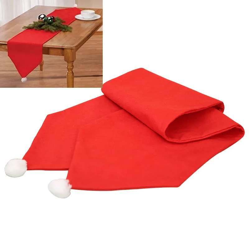 

Red Christmas Table Runner Table Decoration For Home Non-woven Tablecloth Placemat Dining Table Runner Party Festival Decoration