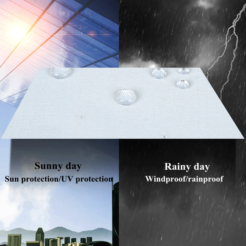 0.8mm białe płótno powlekane PVC deszczoodporne tkaniny ogród dziedziniec markizy na zewnątrz plandeki samochodów ciężarówka baldachim wodoodporny