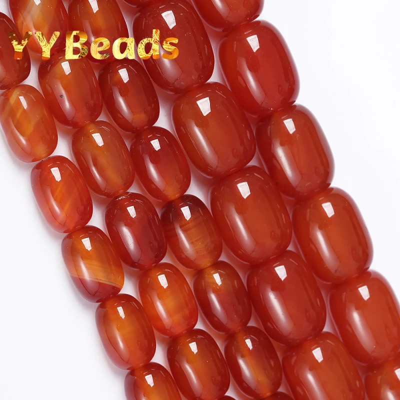 New Red Agates Drum Barrel Shape Beads Natural  Loose Charm Spacer Beads For Jewelry Making DIY Bracelets Necklaces 4x6mm 8x12mm