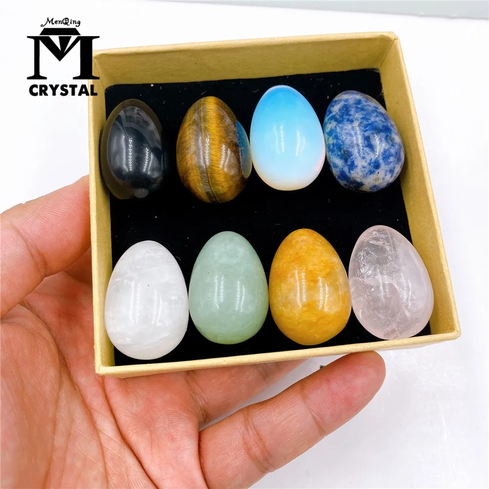 

8PCS Natural Crystal Egg Decoration Healing Quartz Stone Home Decoration Energy Stone Mineral Specimen Reiki Gem Yoga