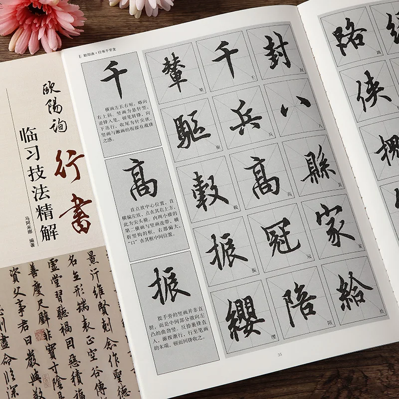 Chinese Calligraphy Copybook Ouyang Xun Zhao Mengfu Running Regular Script Copy Book Adult Student Calligraphy Copying Tutorial