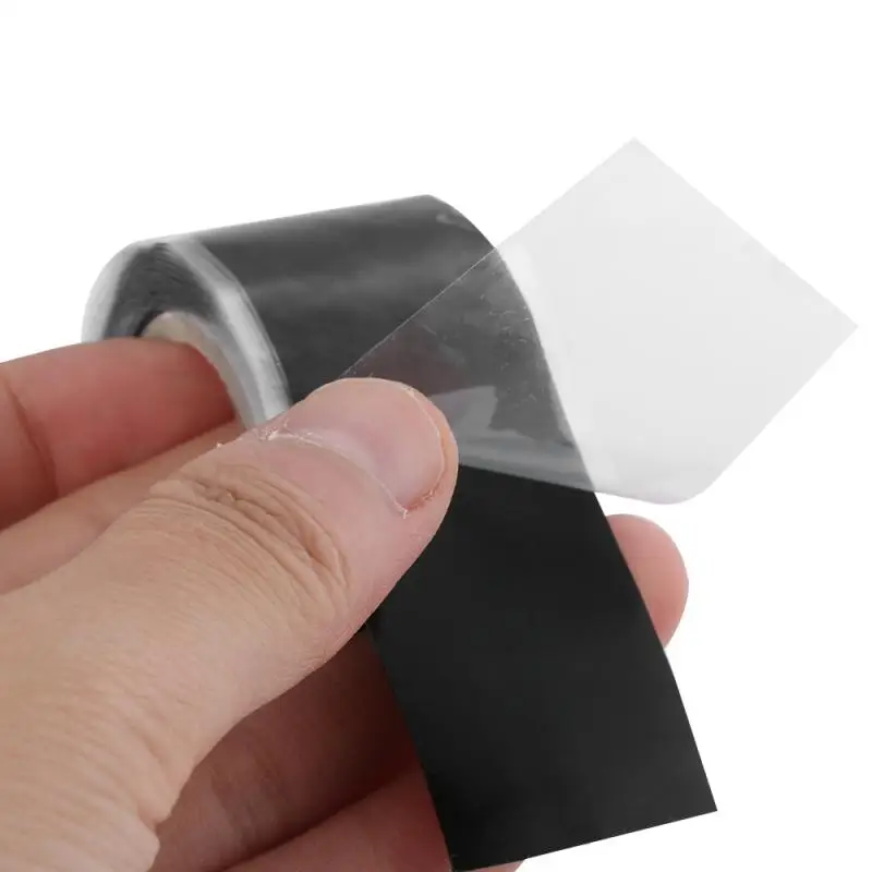 1pc Multi-functional Self-adhesive Strength Repair Black Silicone Rubber Waterproof Life-saving Super Tape Self-fuseelectric