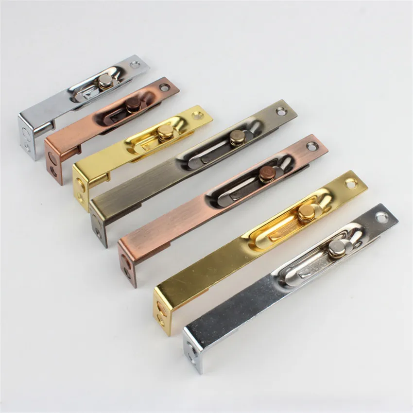 4/6 Inch Invisible Door Bolt With Screws, F Shaped Hidden Sliding Lock Bolts Latch Hasp, Home Furniture Gate Safety Door Bolts
