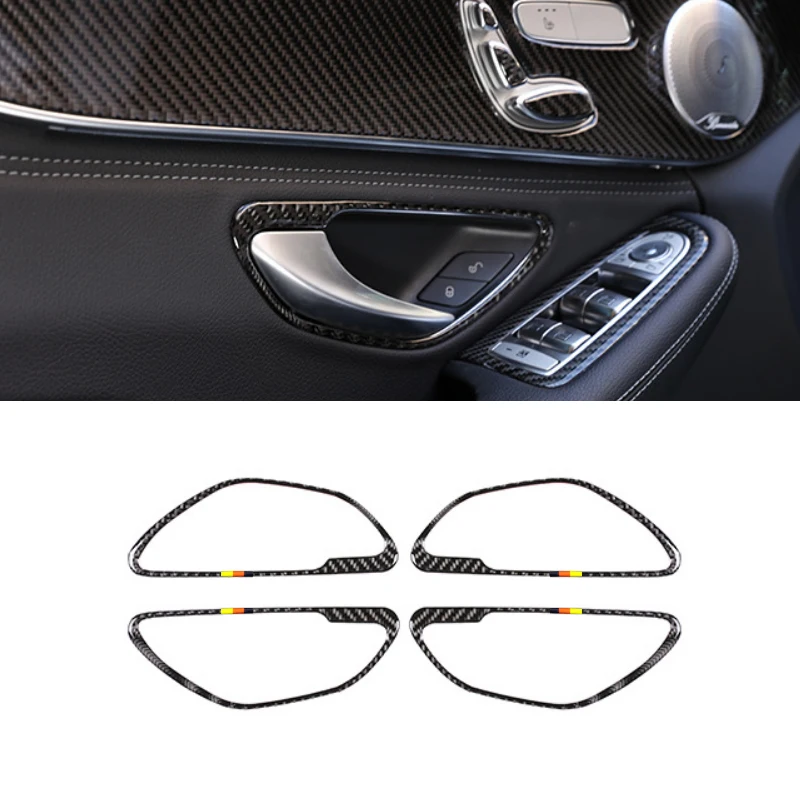 

Для Mercedes Benz C Class W205 GLC X253 2016 2017 2018 углеродное волокно автомобильный Стайлинг дверная ручка рамка Крышка отделка