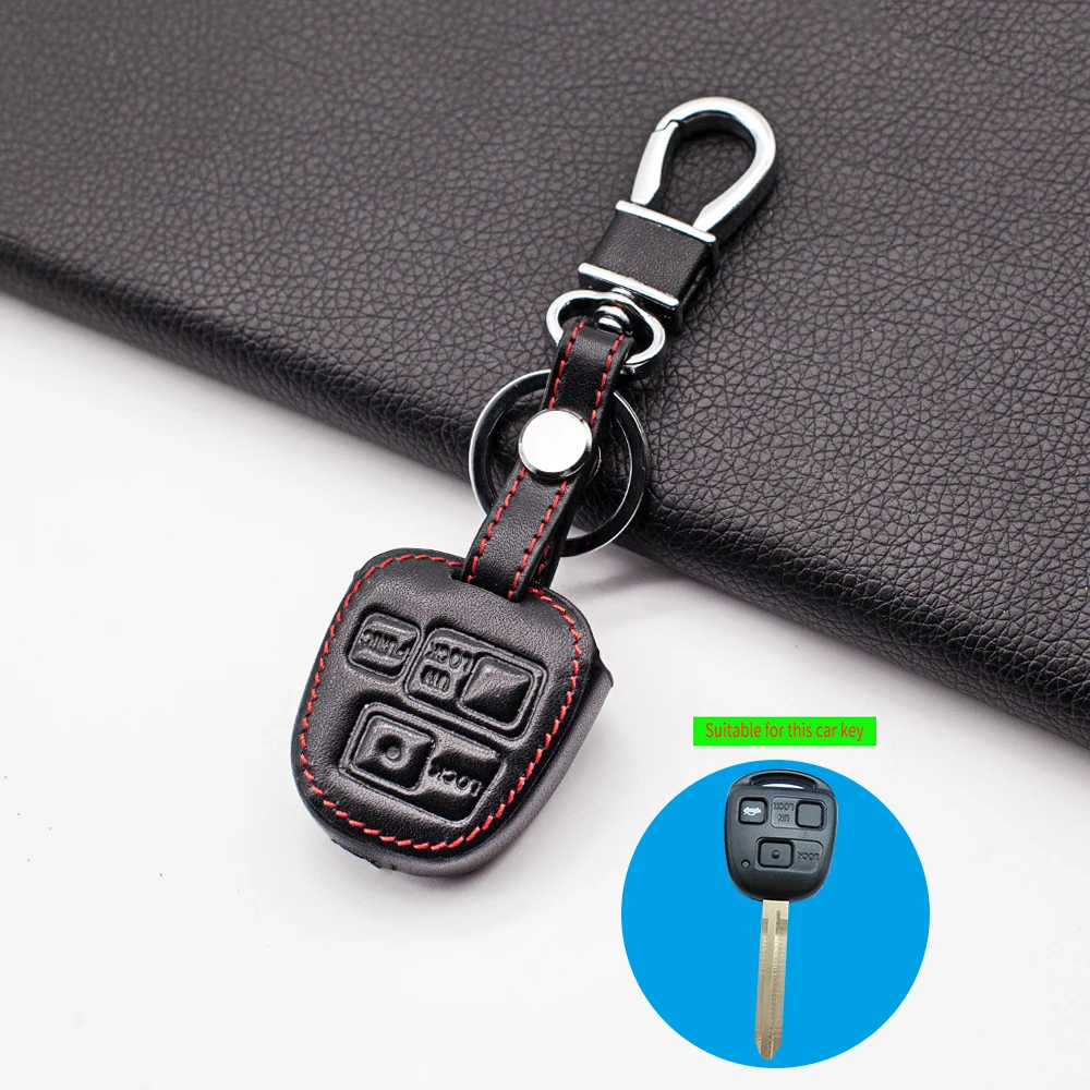 New Style Leather Car Key Cover Case For Toyota Avensis Camry Corolla For Lexus 3 Buttons Remote Key Jacket