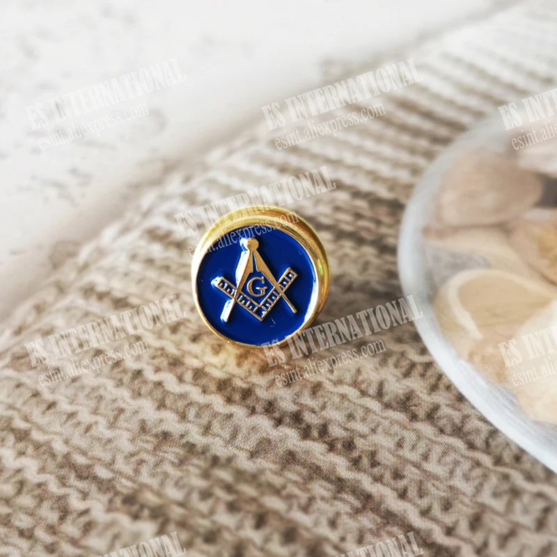 Masonic Lapel Pins freemasonary Badge Mason Freemason BLM53 Blue Round 1cm European and American Fashion Personality Creative