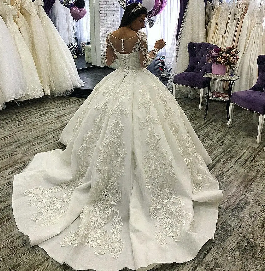 Vestido de novia africano de manga larga, traje con apliques, corsé hecho a medida, espalda, 2023