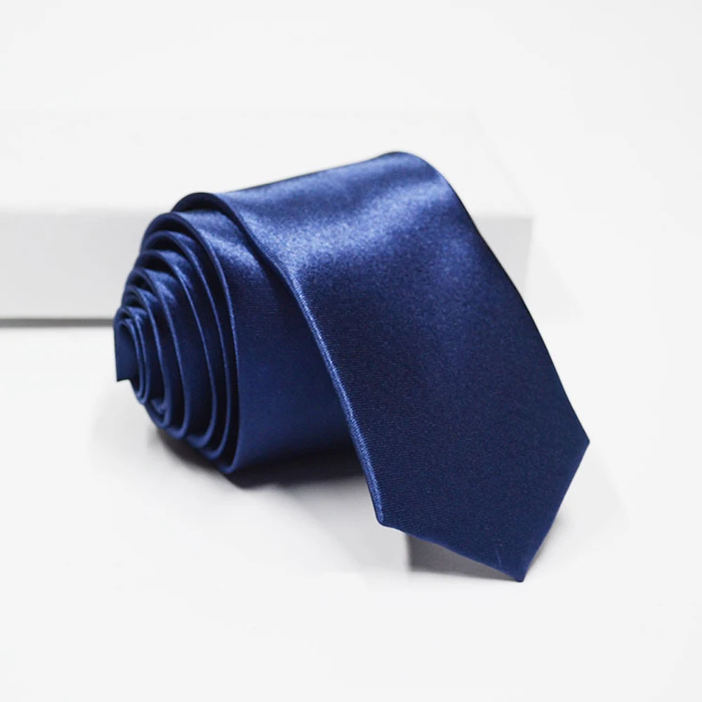 HUISHI Mens Slim Solid Color Tie Smooth Texture Width 5cm Multiple Colors Black Red Blue Gold Party Formal Fashion Accessories