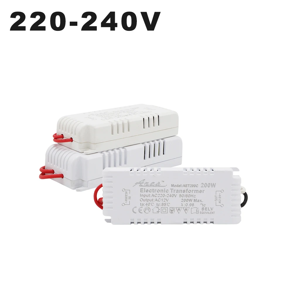 Dimmable Electronic Transformer AC 220V to AC 12V 60W 80W 105W 120W 160W 180W 200W CE Certification For Halogen Light Bead