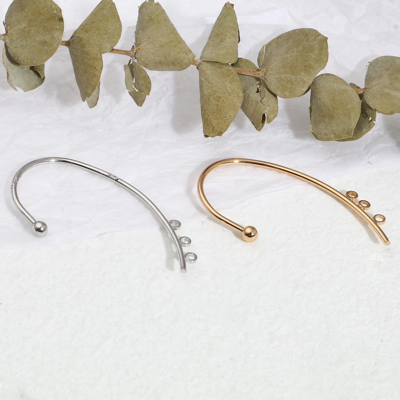 2 PCs Matel Ear Cuff Clip On Stud Wrap Earrings Gold Color Cuff Earring Earcuff Wrap For DIY Earring Clip Jewelry Making