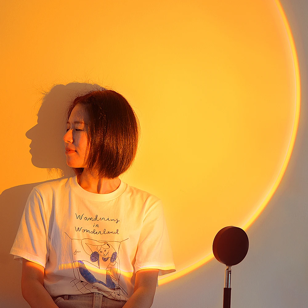 Lampada per proiettore al tramonto spina USB luce notturna a LED proiettore per lampada a luce solare arcobaleno per Vlog Internet Celebrity illuminazione fotografica