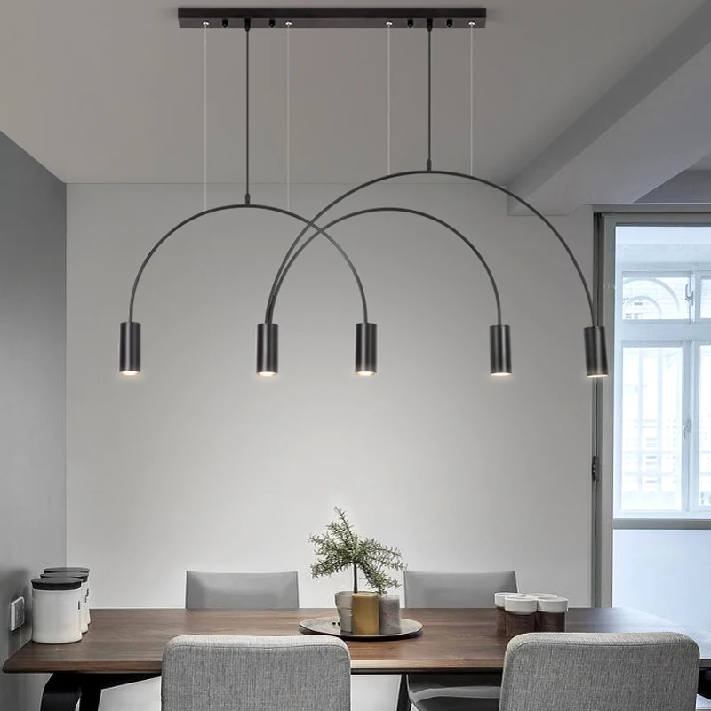 2021 New Restaurant Chandelier Light Luxury Nordic Dining Living Room Table Bar Minimalist Chandelier Simple Modern Light