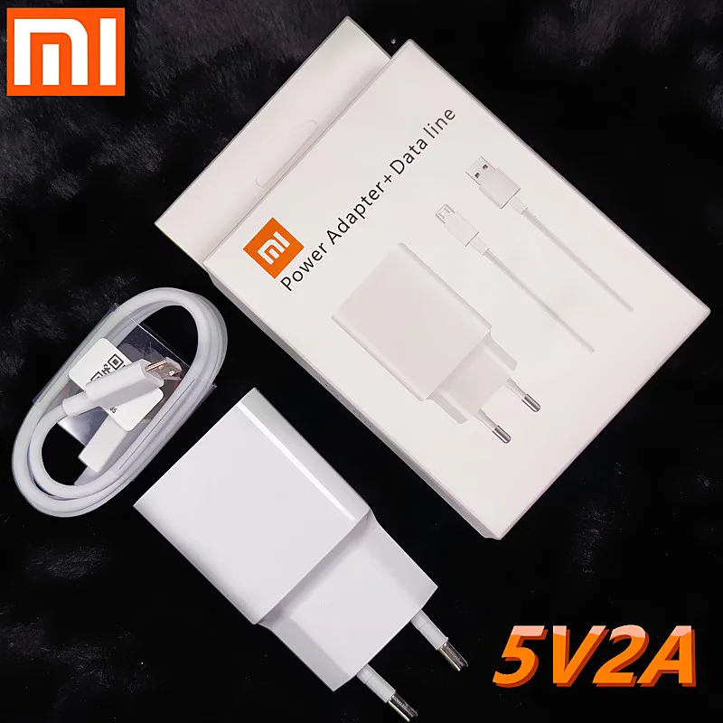 Original Xiaomi Charger 5V2A  EU MDY-08-EO charge adapter Micro usb cable For Redmi 7 7A 6 6A 5A 4A 4X note 6 pro/A2 lite