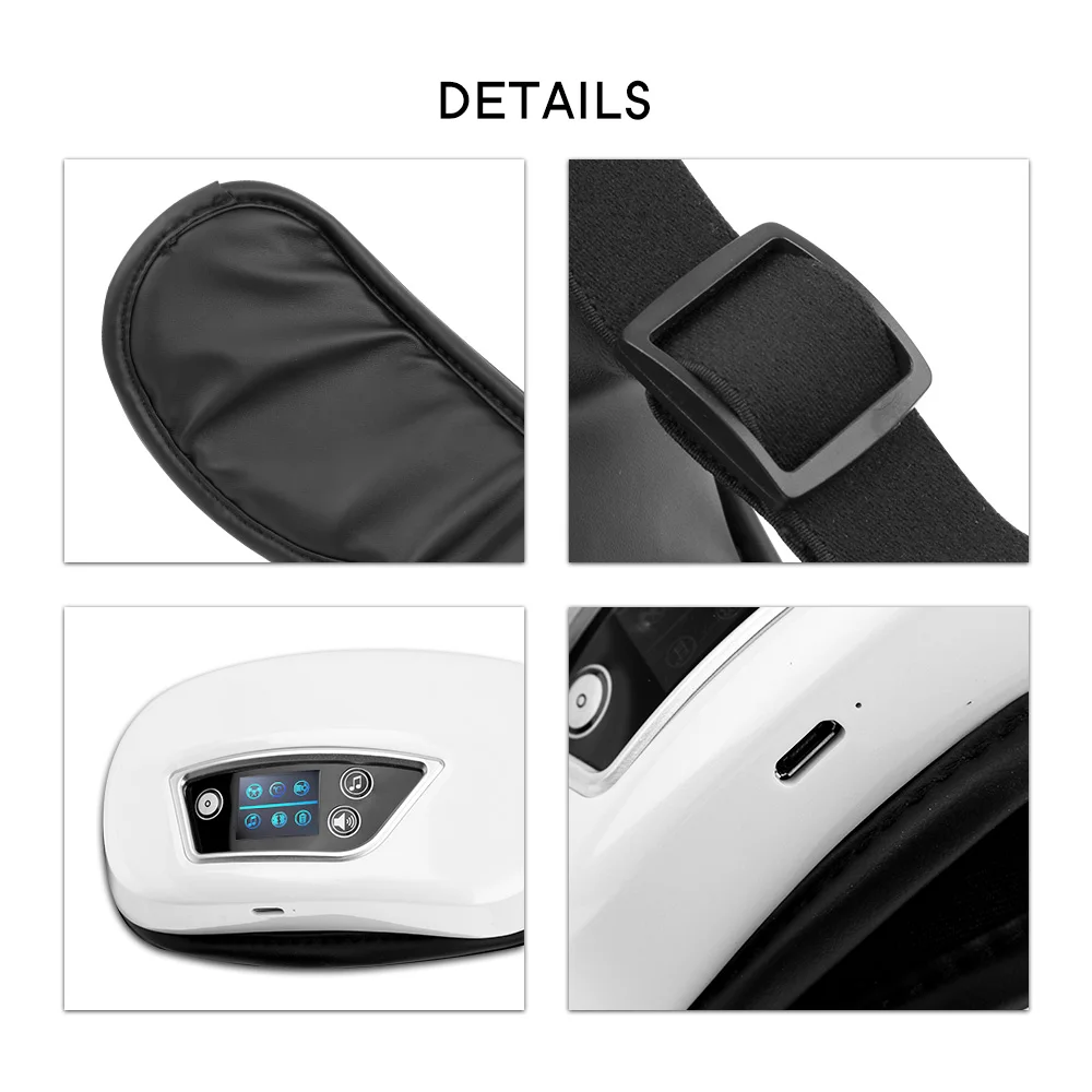 6D Smart Pressure Eye Massager Vibration Hot Compress Eyes Mask Bluetooth Music Fatigue Relief Relax Eye Wrinkles Dark Circles