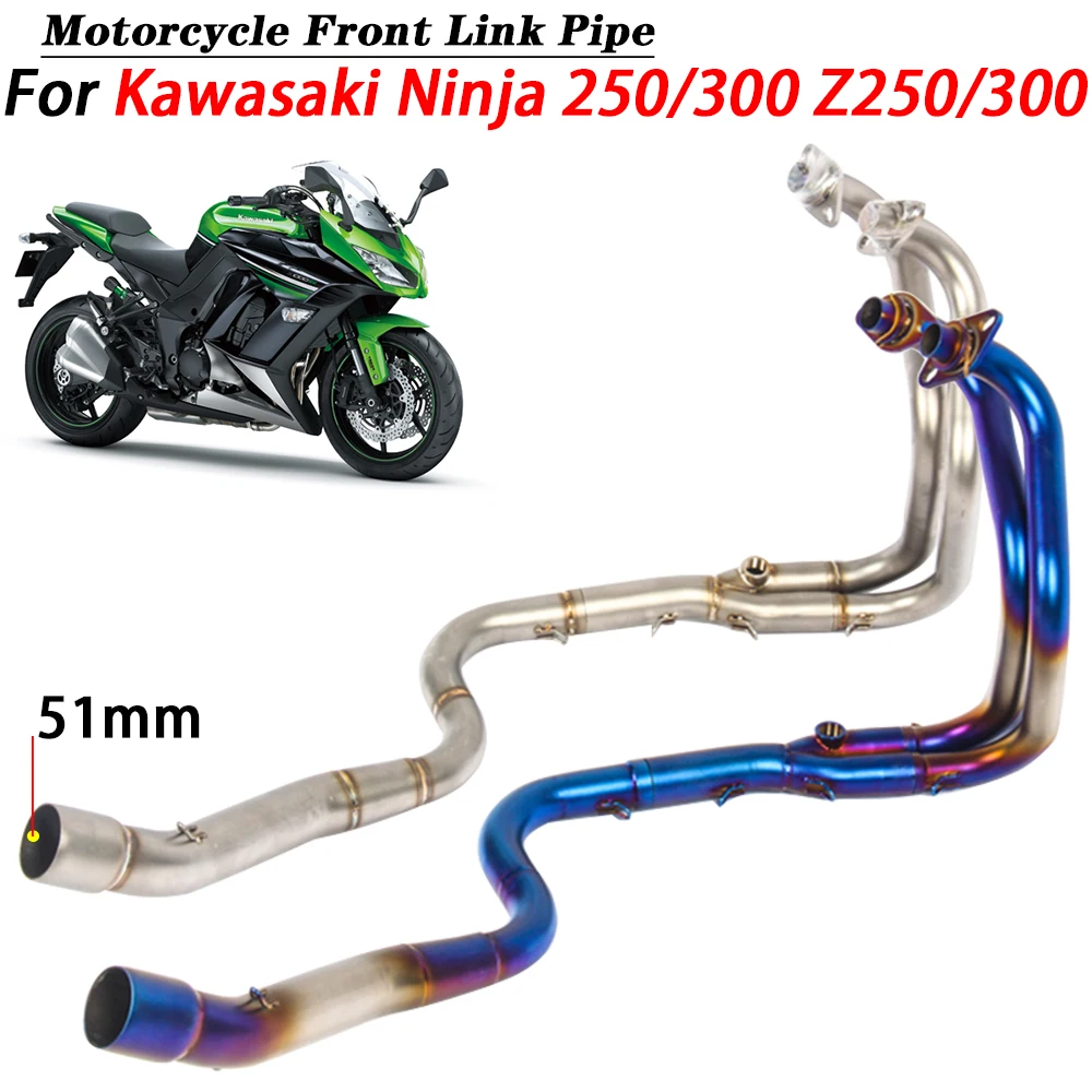 

Slip On For Kawasaki Ninja 250/300 Z250/300 2012 - 2017 Motorcycle Exhaust 51MM Stainless Front Link Pipe Escape Moto Muffler