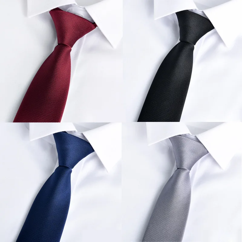 

Black Ties Men'S Casual Korean Version Narrow Lazy Monochrome 1200 Needle 6Cm Solid Color Women'S Easy Pull Zippered Tie