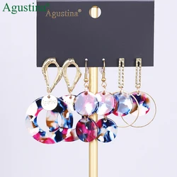 Agustina 2021 Set earrings fashion jewelry drop earrings women acrylic earrings Set long geometry earring boho earings wholesale