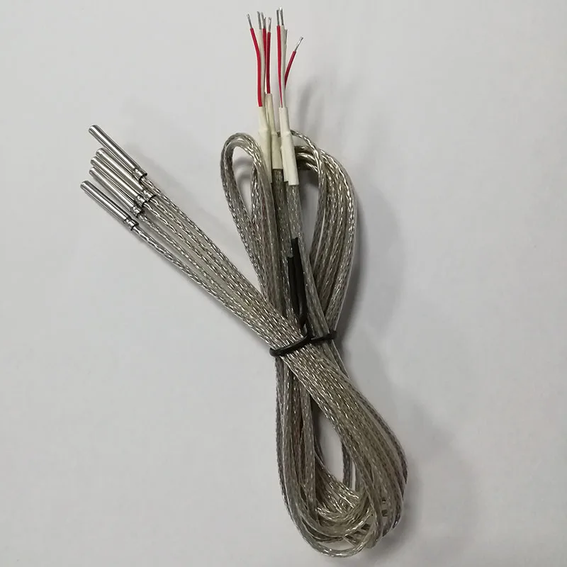 2pcs PT100 PT1000 RTD Platinum Resistance Sensor 2 Wires Thermocouple Φ3*20mm Probe With PTFE Shield Cable Temperature Sensor