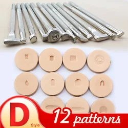 12 Different Flower for Leather Stamp Tool Center Stamping Working Carving Punches Tools Craft Saddle Basketweave Stripe
