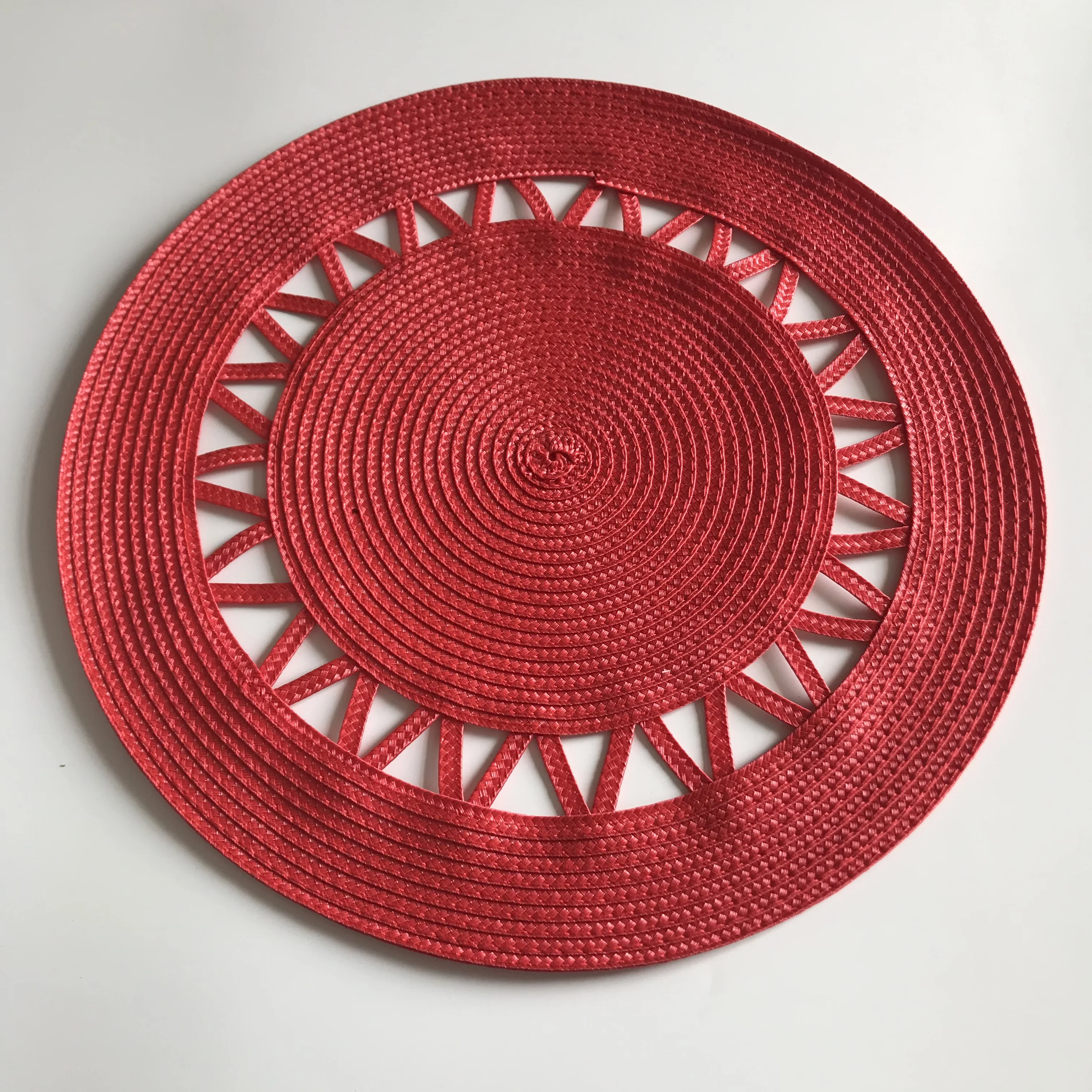 1pc Table Round Placemat Weave PP Mats Bowl Pad Hotel Cutlery Table Decoration Tray Mat Braided Style Placemat