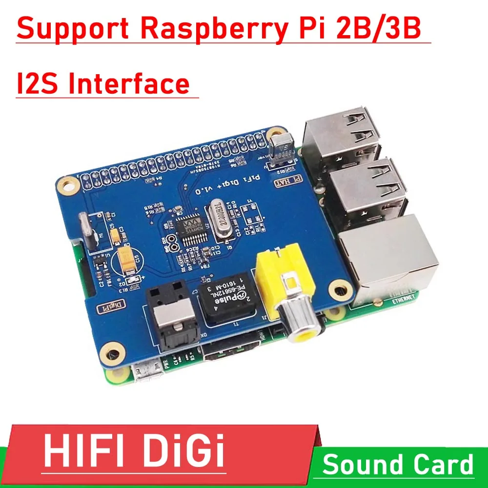 HIFI DiGi + scheda audio digitale interfaccia I2S SPDIF fibra ottica RCA per Raspberry Pi 3 /2B B + 3B volume lettore musicale