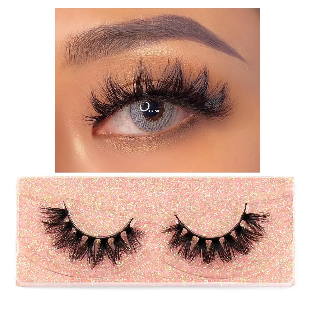 FOXESJI 3D Nerz-Wimpernbüschel Flauschige Dichte Streifenwimpern Verlängerung Hochvolumige Falsche Wimpern Natürliche Weiche Nerzwimpern – Detail 25
