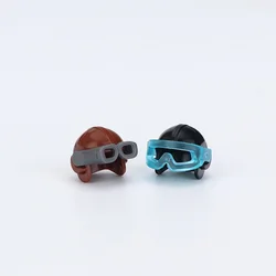 Pilot Helmet Goggle MOC Military Weapons Accessories City Figures Parts Original Building Blocks Model Mini Toy Hobbies
