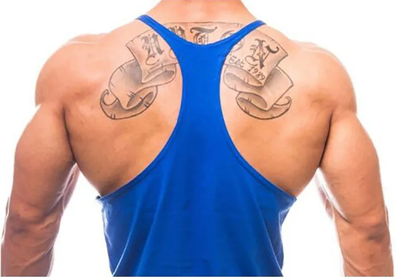 Fitness Mens Gym Stringer Tank Top Bodybuilding Clothing Cotton Y back Sleeveless Shirt Sporting Singlets Muscle Vest