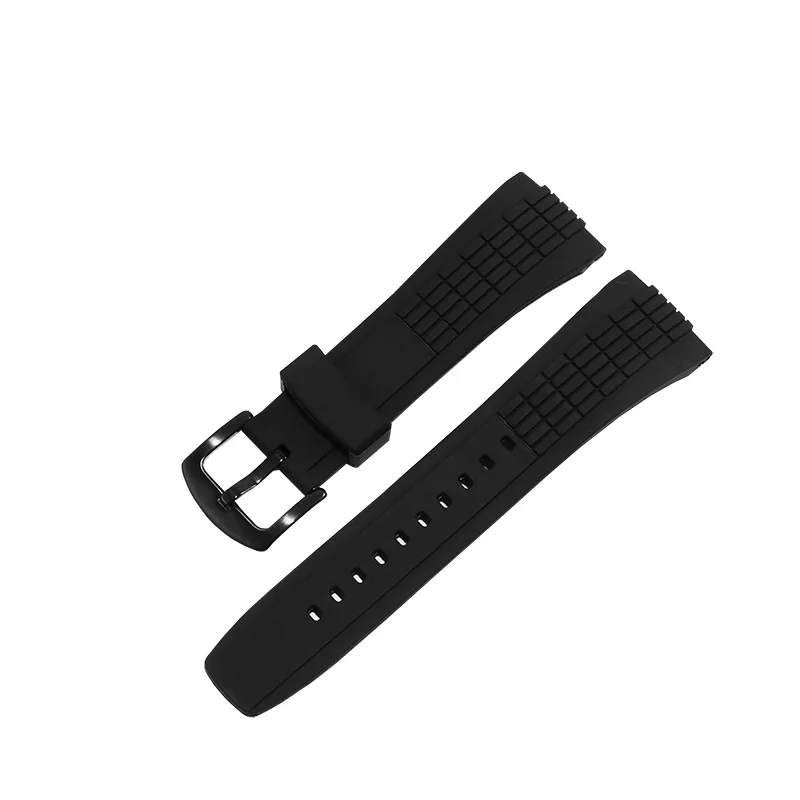 Substitute Seiko VELATURA Series Rubber Silicone Watchband 26mm Black With Pin buckle Strap Men\'s Bracelet