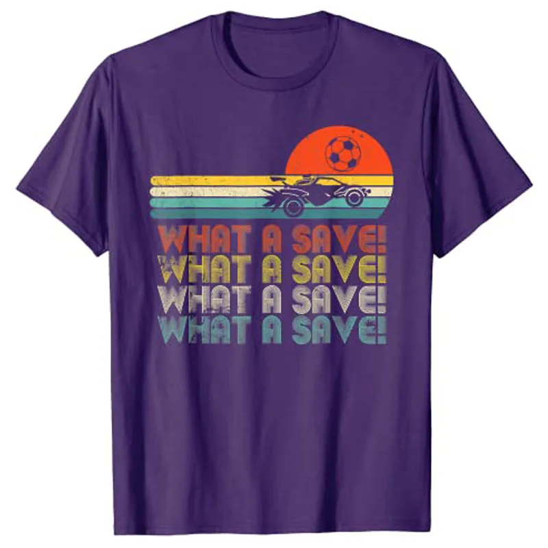 What A Save Vintage Retro Rocket Soccer Car League T-Shirt