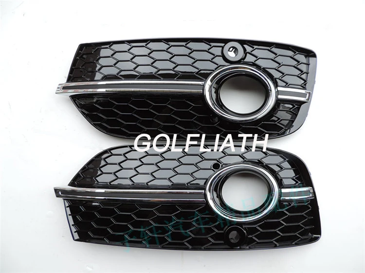 GOLFLIATH Q3 RSQ3 Style bright black ABS Front Fog light Grille honeycomb Grill For Audi Q3 Hatchback 2013-2015