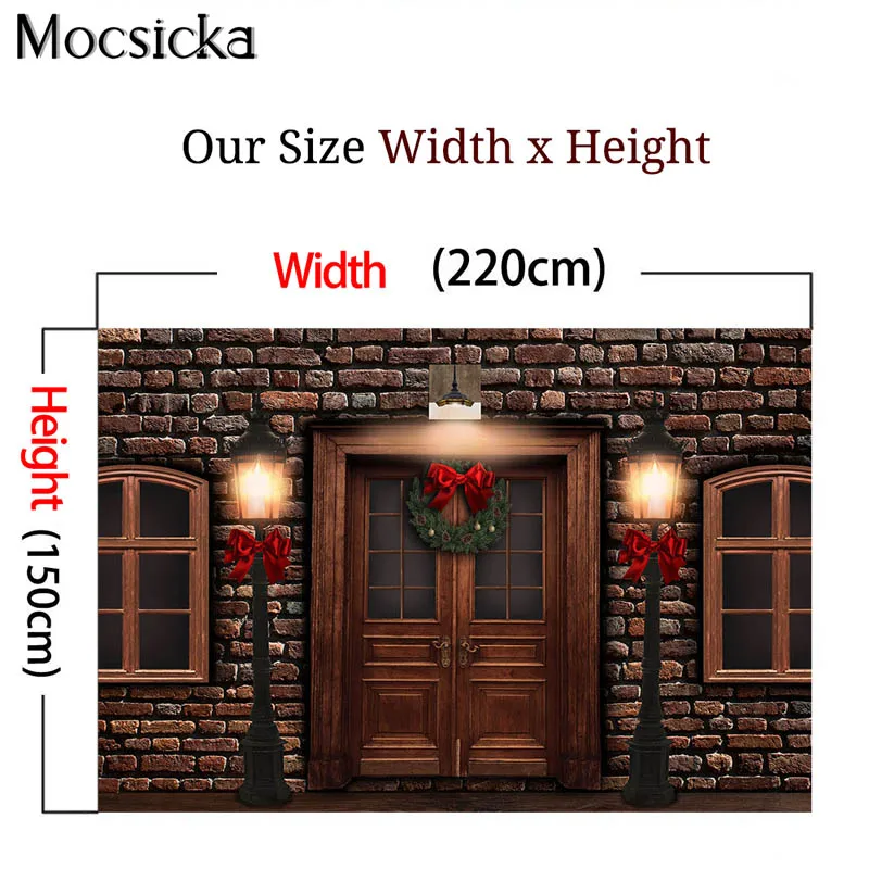 Arrière-plan de photographie murale de noël rouge brique, arrière-plan Vintage porte en bois, accessoires de photographie de Portrait professionnel, arrière-plan de stand de Studio