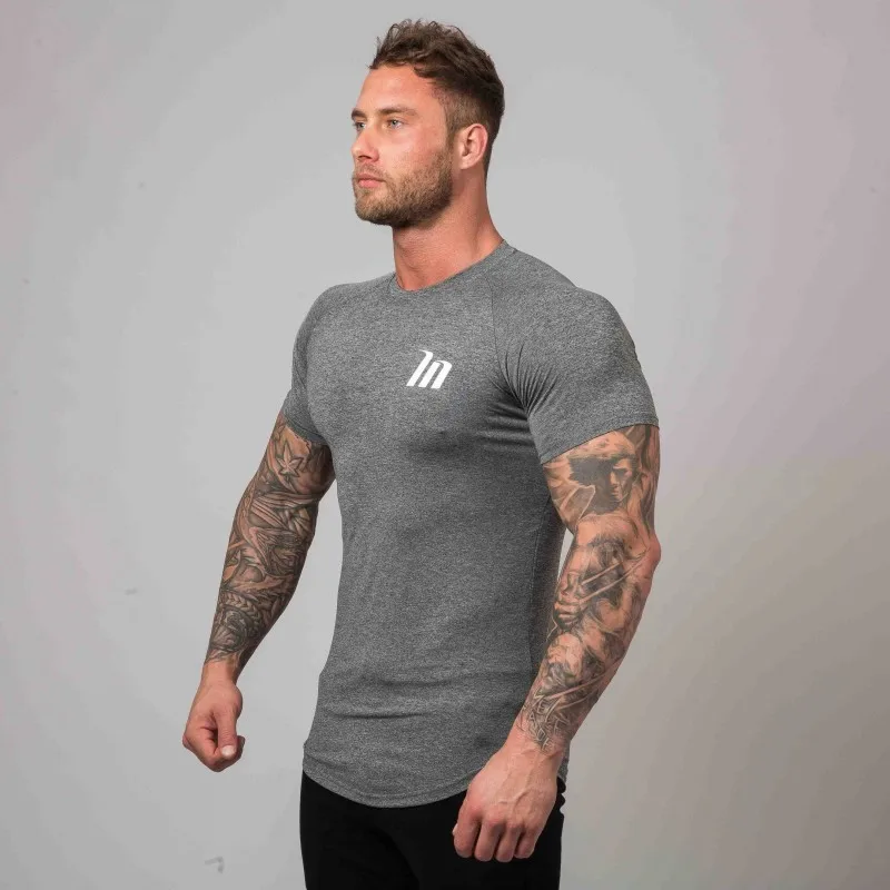 New Compression T-shirt Superelastic Skinny Shirt Men Gyms Fitness Workout Quick dry Tee Tops Male Summer Jogger Sporty Clothing