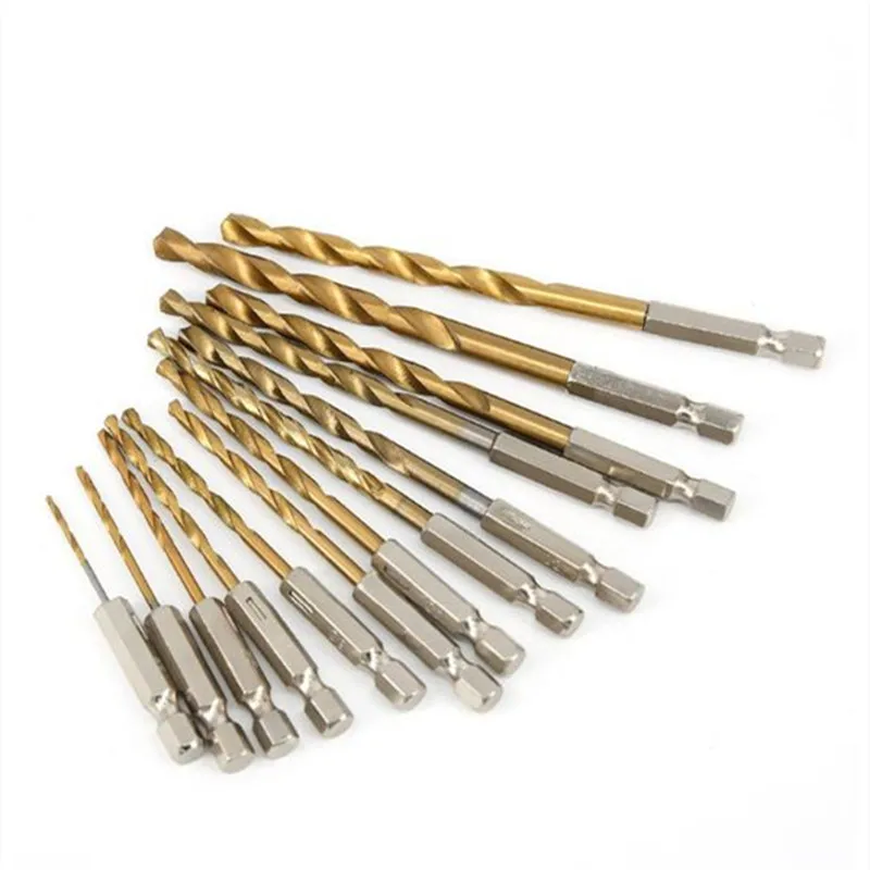 1Pcs HSS High Speed Steel Drill Set 1/4 Hexagon Handle Titanium Coated Twist Drill 1.5-6.5mm High Quality Tools