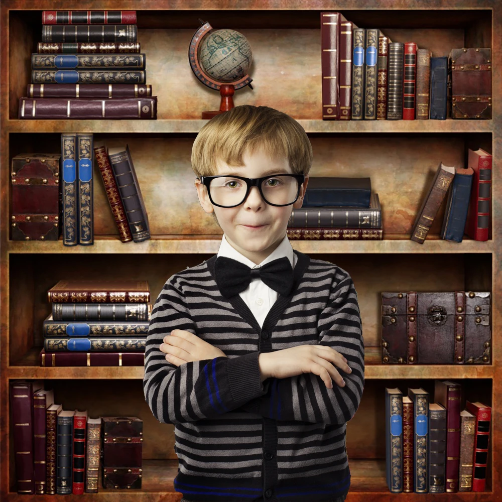 Back To School Background Library Bookshelf Book Interior Photography Backdrop Baby Photographic For Photo Studio Photophone