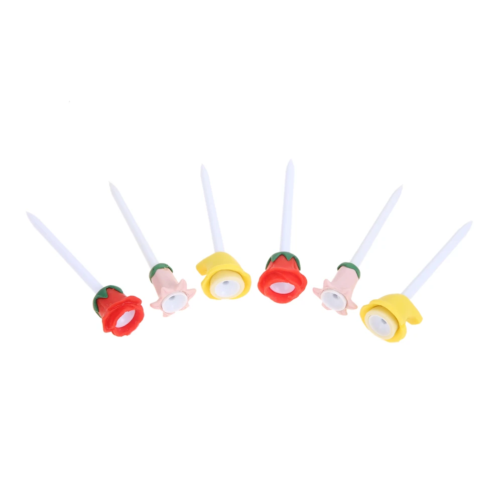 6Pcs 83mm Novelty Plastic Golf Tees Ball Holder,Rose Lily Flowers and Banana Fruits Shape,Best Gift for Golfers Golf Accessories